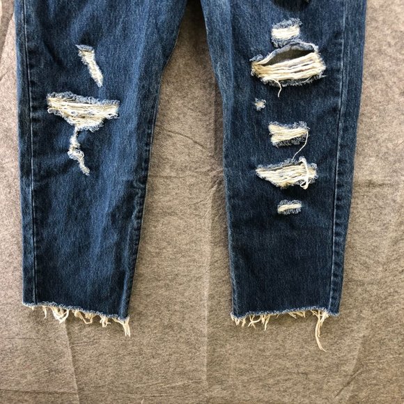Carmar Womens Blue Distressed Wide Leg Jeans High Rise Size 29 - Picture 4 of 11